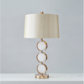 Lampes de table de chambre à coucher d&#39;hôtel en laiton léger de marbre de tissu antique de décor de style européen